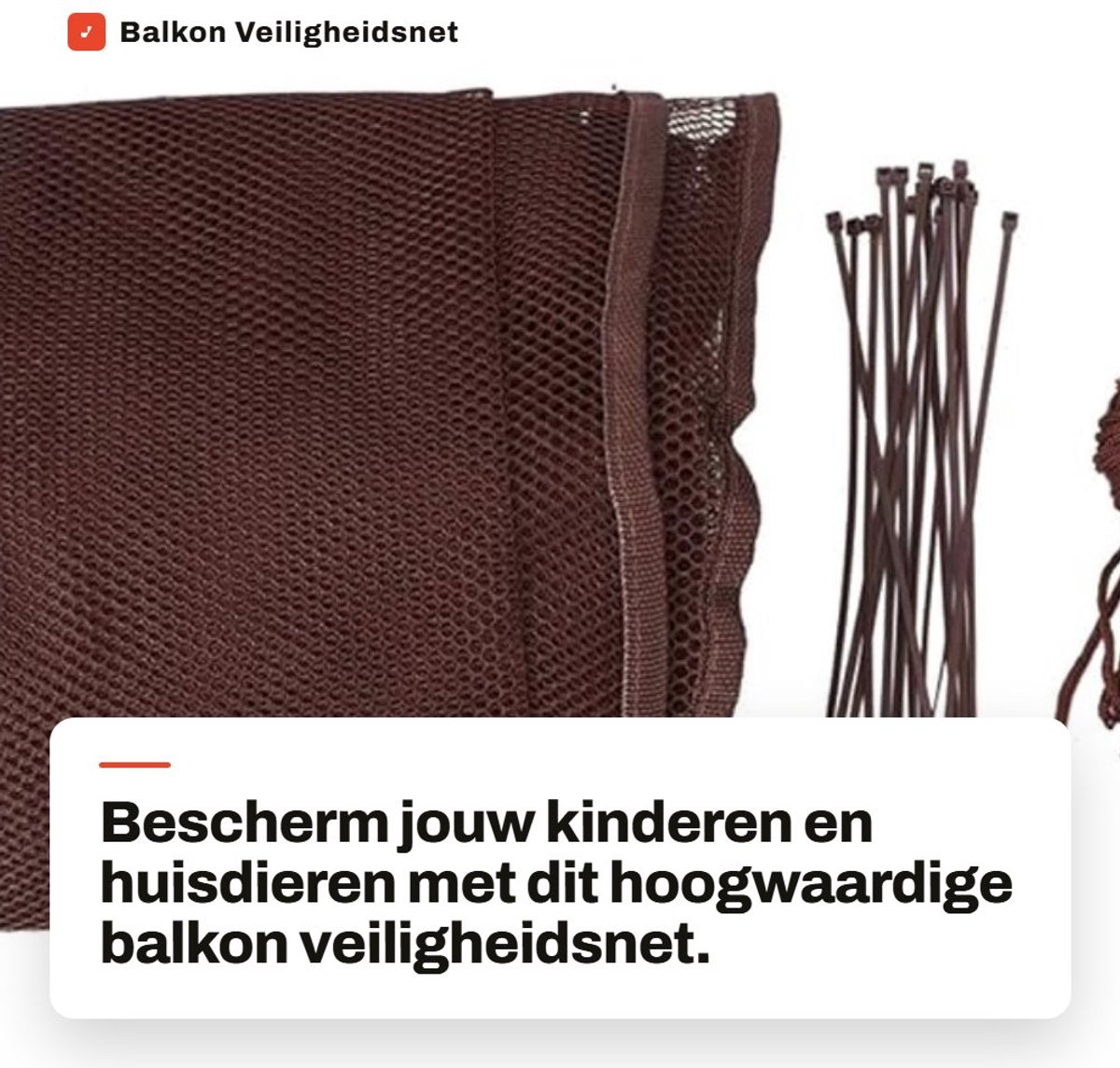 Dailygoods- Veiligheidsnet 3 Meter - Balkon/Trap - Kinderen/Huisdieren - Duurzaam - Polyester Mesh - Ongevallenpreventie - Trappennet