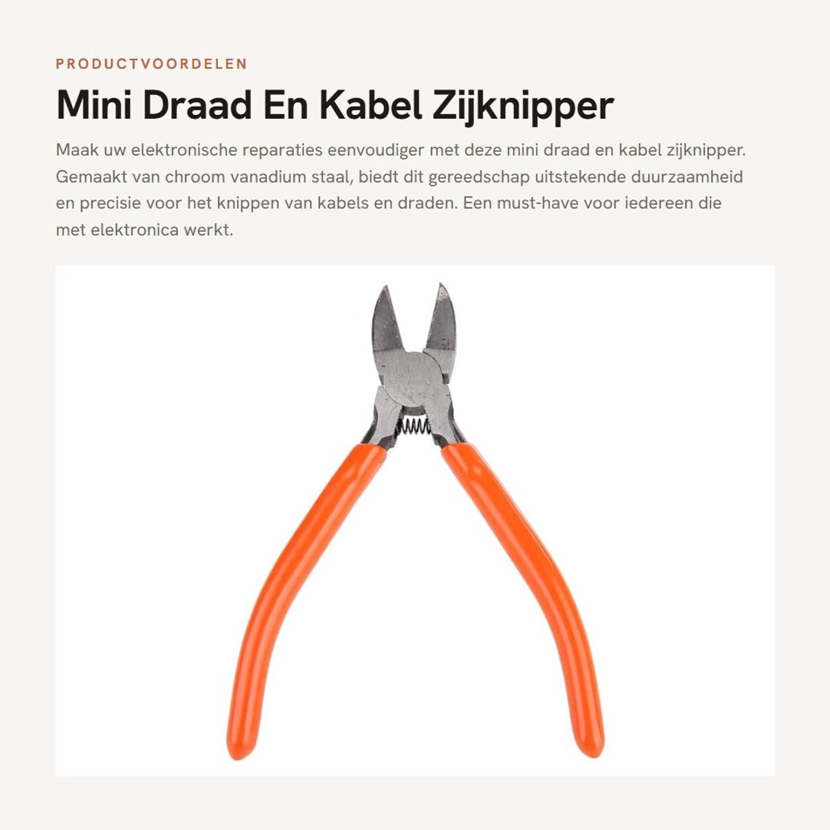 Dailygoods - Mini Draad En Kabel Zijknipper - 5 Inch Precisie Gereedschap - Chroom Vanadium Staal - Voor Elektronische Kabels - Ergonomisch Ontwerp -...