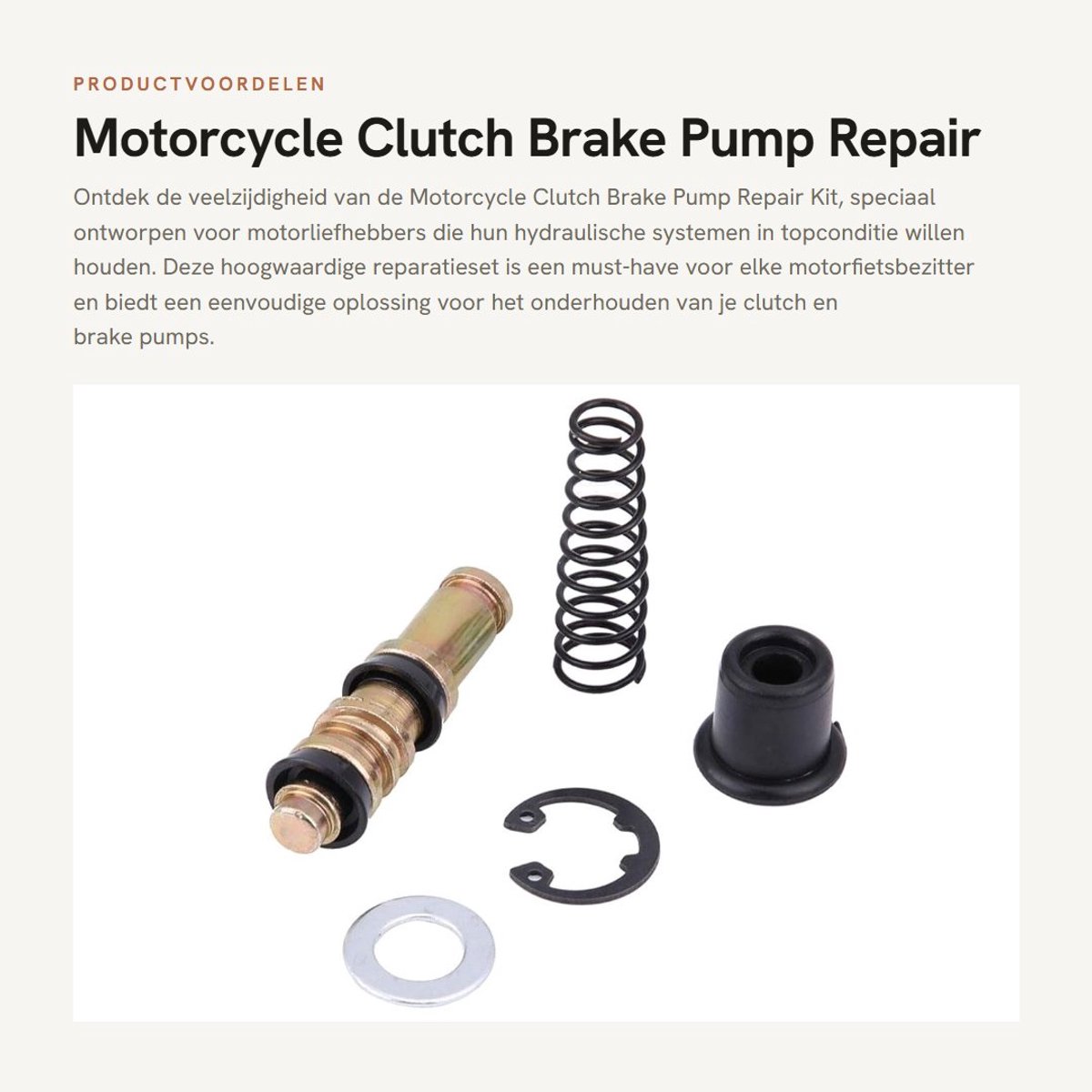 Dailygoods- Rempomp Reparatieset 12,7 mm - Motorfiets Koppelingsrempomp - Metaal/Kunststof - 1 Set - Zwart - 39 g