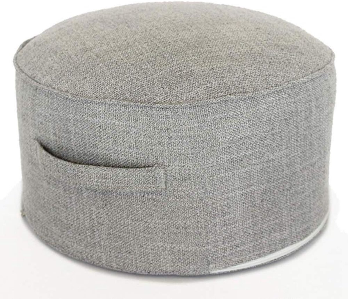 Voetenbankje Stool - Poef Ottomaan - Zitten en Ontspannen - Afneembare Hoes - 40x20 cm - Wit