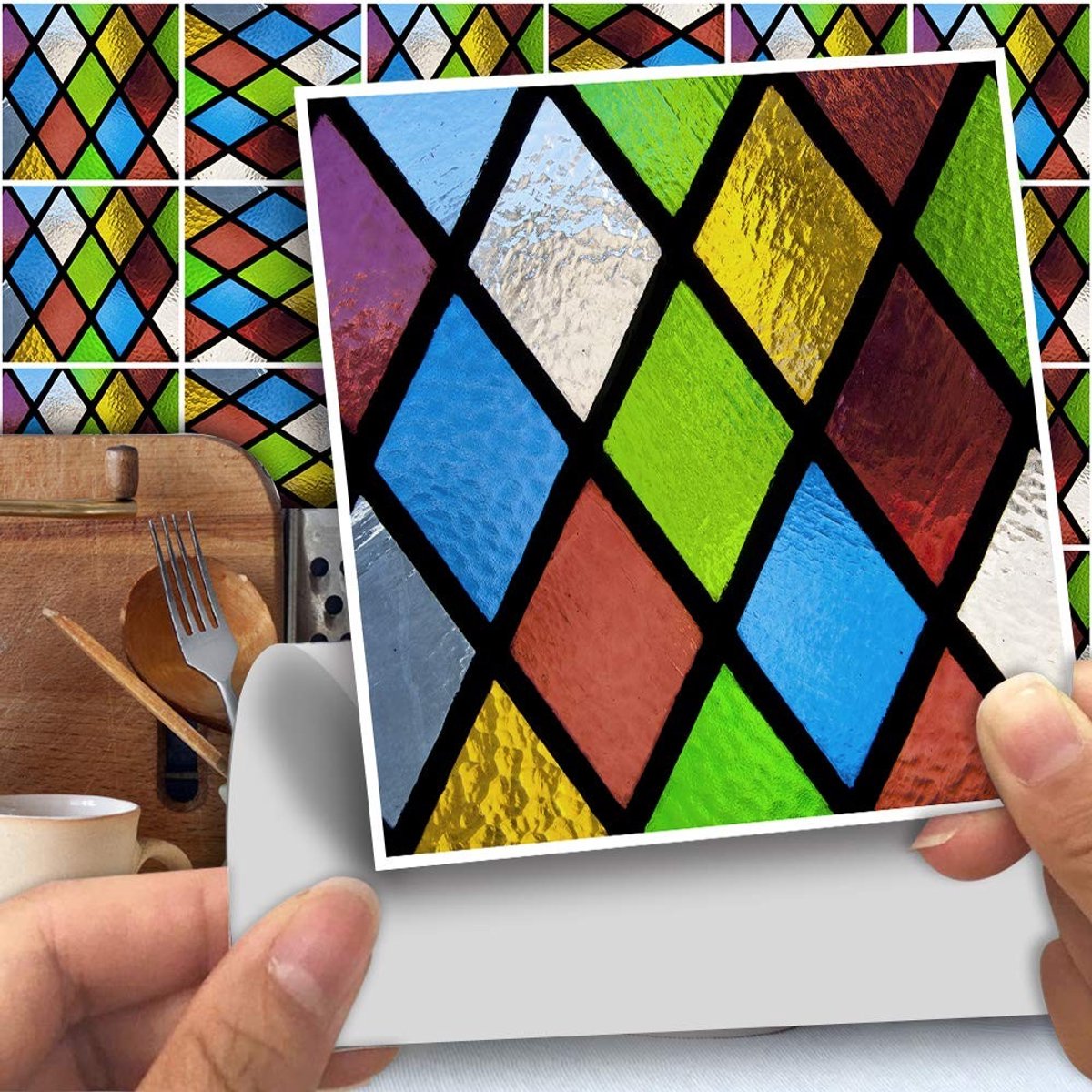 Dailygoods- Tegelstickers 25 stuks - Zelfklevende Wanddecoratie - Tegelstickers Keuken - Tegelstickers Badkamer - Eenvoudig aan te brengen - Vierkante Vorm