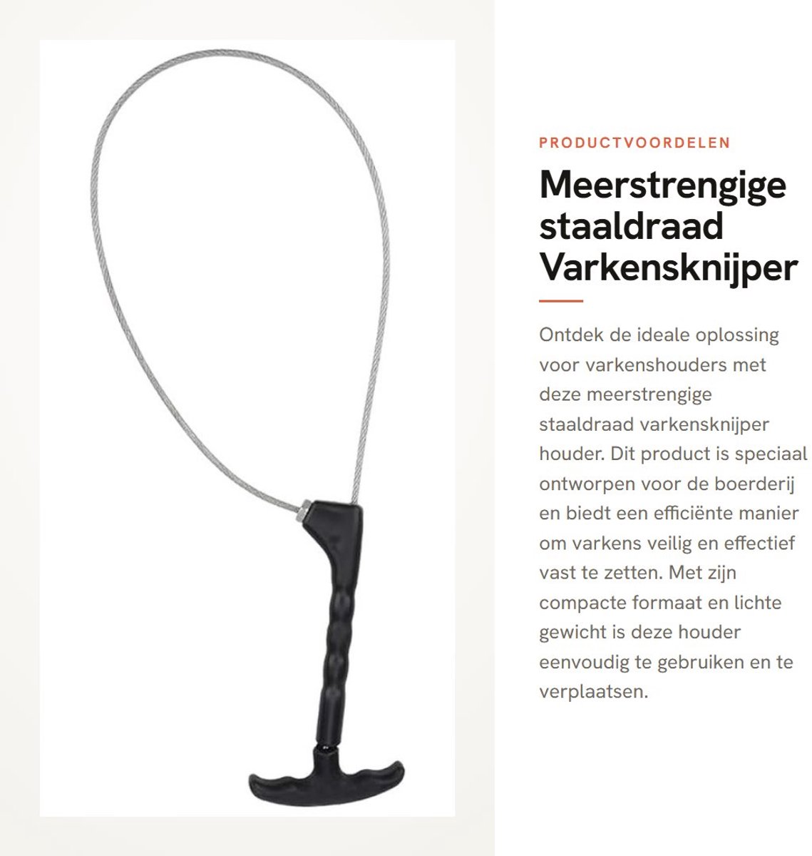 Dailygoods- Varkensknijper Meerstrengig - Staaldraad Houder - Varkenshouder - Varkensstrik - Varkensvanger - Voor gebruik op de boerderij