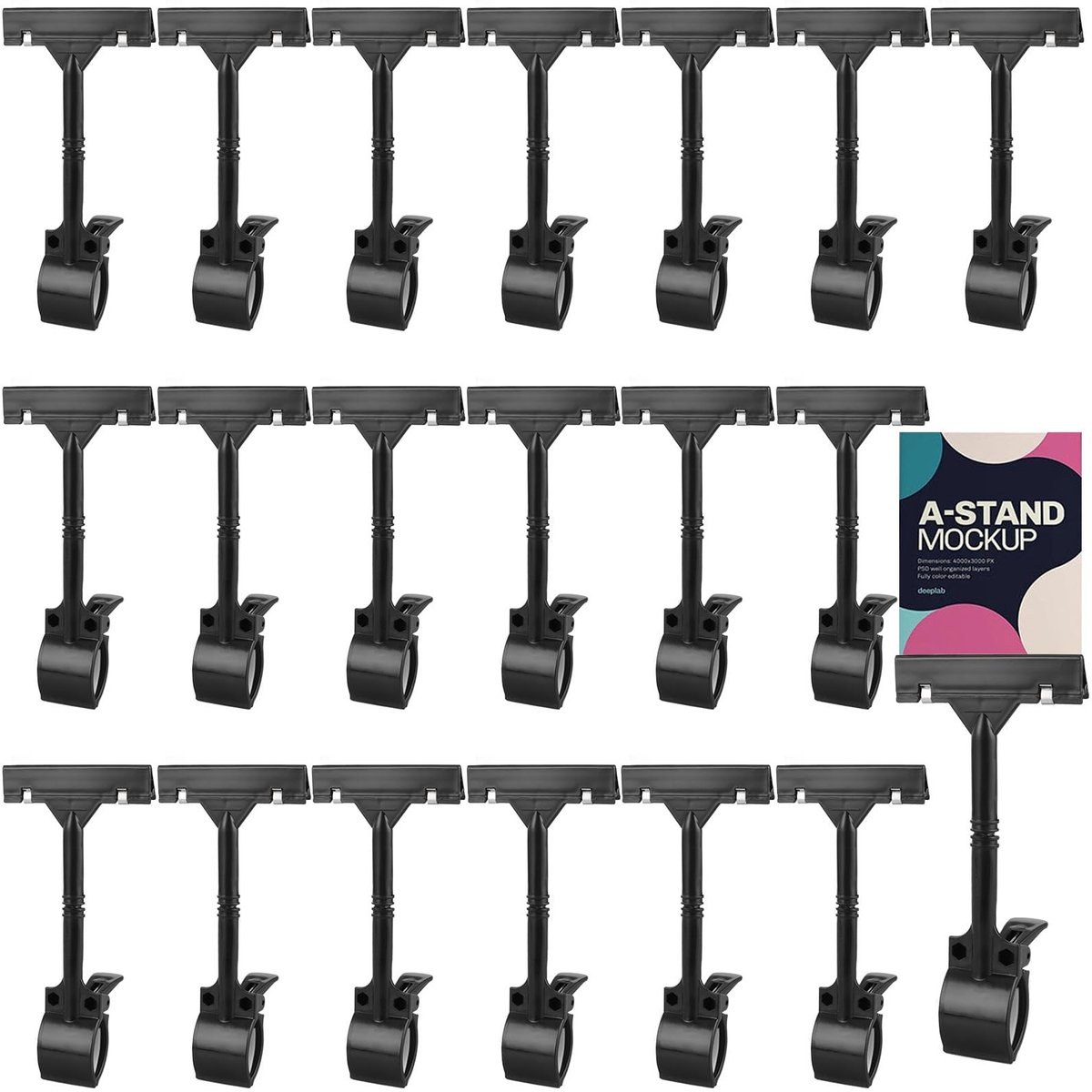 Dailygoods- Prijskaarthouder 20 Stuks - Etikethouder - Labelhouder Zelfklevend - Klemhouder - Voor Prijskaartjes - Geschikt voor Winkels