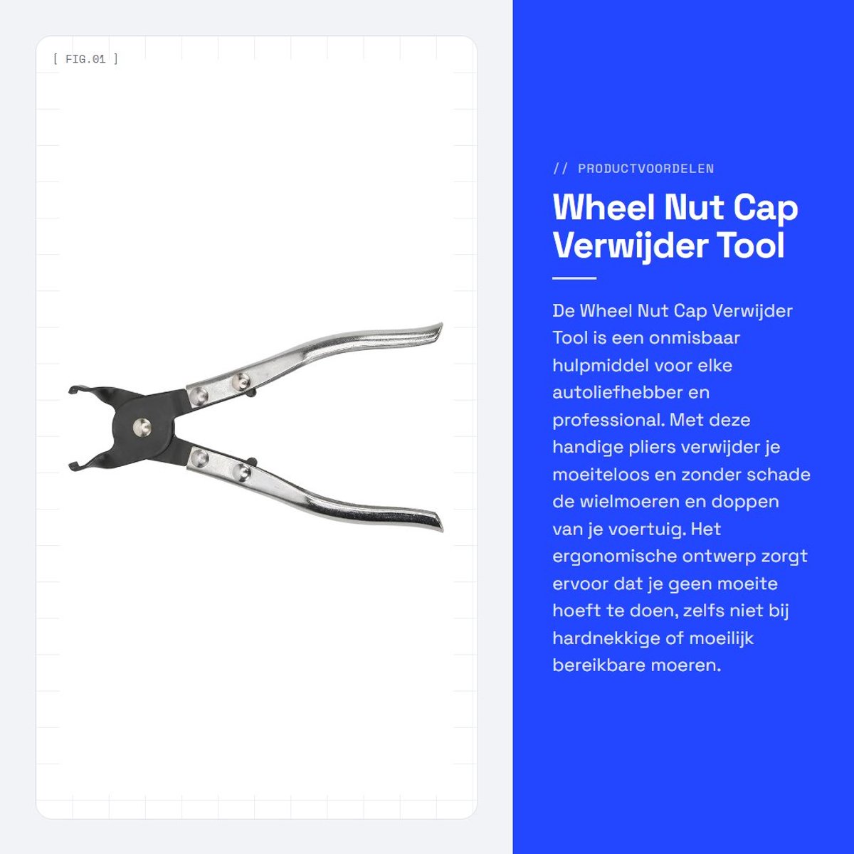 Dailygoods- Wielmoerkap Verwijderaar - Schadevrije Verwijdering - Ergonomisch Ontwerp - Professionele Onderhouds Tool - Geschikt voor Veel Auto's - Stabiele Trekking - Wielmoer