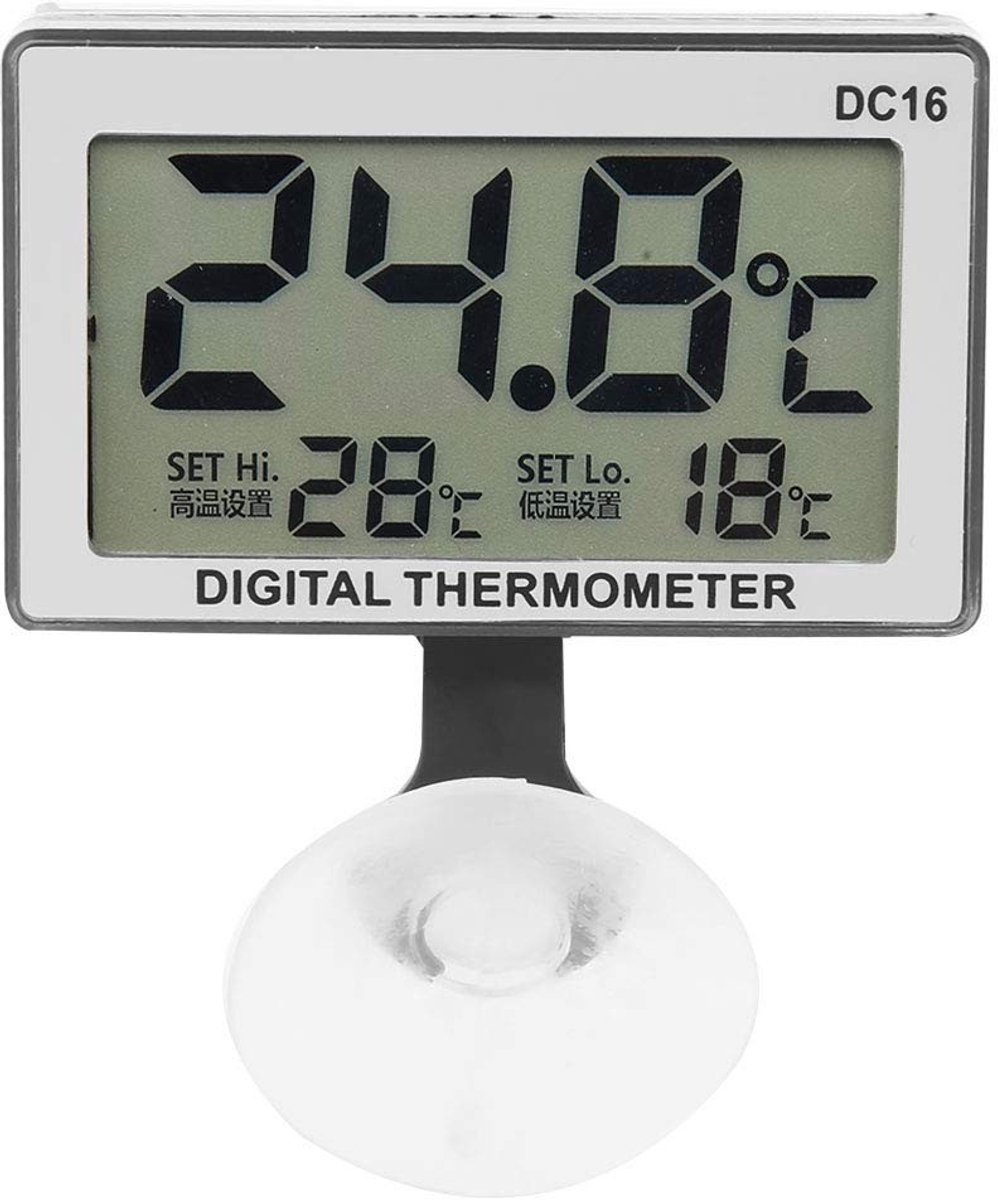 Dailygoods- Aquarium Thermometer Digitale Mini - Waterdicht - Nauwkeurigheid ±0,1°C - Temperatuurbereik 0-37°C - Draadloos - Inclusief Zuignap - Watertemperatuurmeter