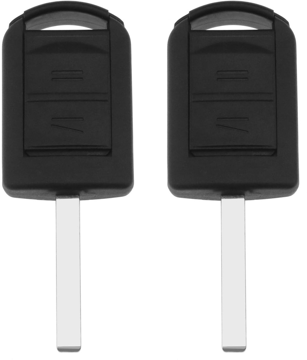 Dailygoods- Afstandsbediening Sleutel Shell - 2 Knops - Compatibel met Opel/Vauxhall - HU100 Sleutelblad - Kunststof/Metaal - Zwart - Autosleutelhoes