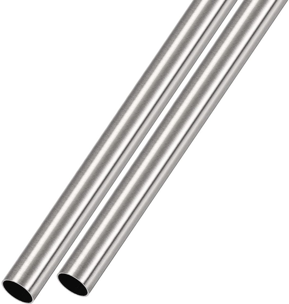 Dailygoods- Roestvrijstalen Buis - 9 mm AD x 0,5 mm Wand D x 300 mm L - 2 Stuks - Rechte Slangen - Voor Huismeubels - Machine - Stalen Buis
