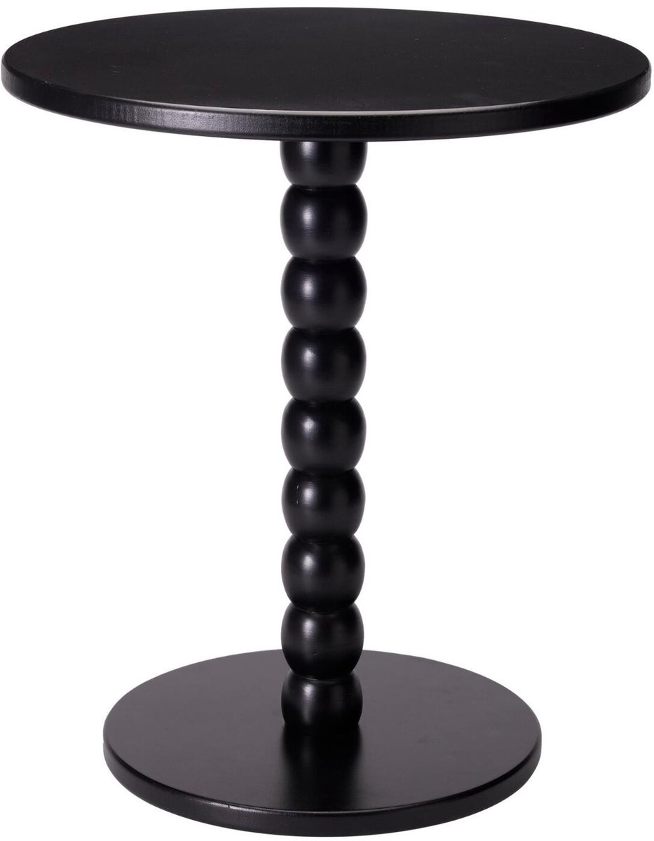 Excellent houseware bijzettafel liva - zwart - rond - H40 x D35 cm - hout - koffietafel