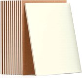 10-delige set - Blanco notitieboeken - A5-formaat - Te gebruiken als dagboek, notitieboek, schetsboek of tekenplanner - Zachte kaft van kraftpapier - Geschikt voor school en kantoor - Bruin
