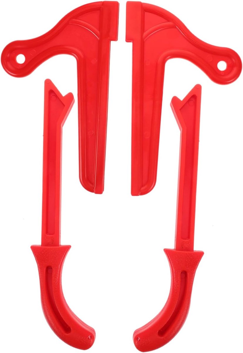 Houtbewerking Duwbeugel - Duwblok Hout - Veilig Werken - Volledige Handbescherming - 4 Stuks - Rood
