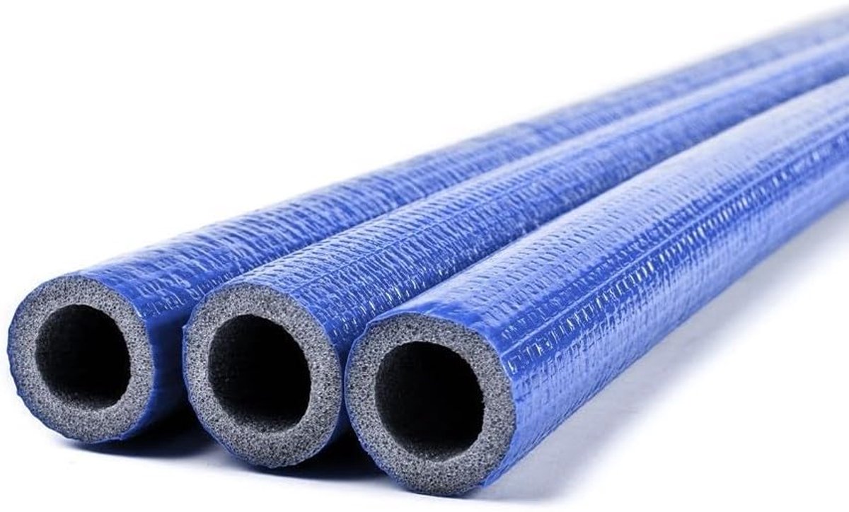 Buisisolatie Schuim - Leidingisolatie - Energie Besparen - Duurzame Coating - 4 Meter - Rood Blauw
