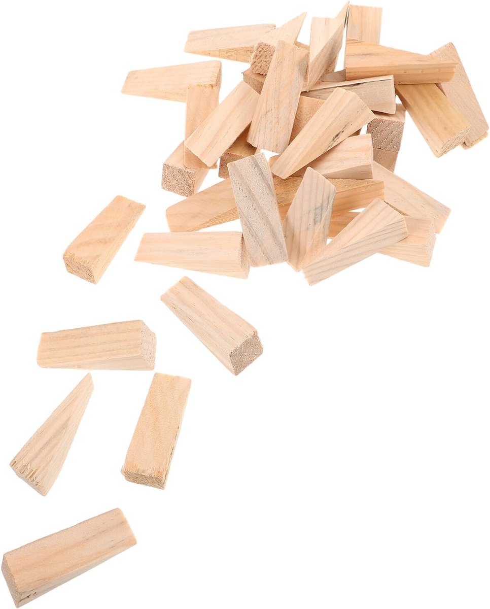 Houten Deurwiggen - Deurstoppers Wiggen - Deuren Open Houden - Antislip Op Alle Ondergronden - 6x2x2 CM - Khaki
