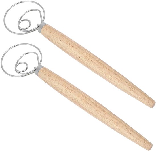 Deegmixer Set - Keuken klopper - Bakken Ingrediënten Mengen - Ergonomisch Houten Handvat - 2 Stuks - Niet Van Toepassing — afbeelding 2