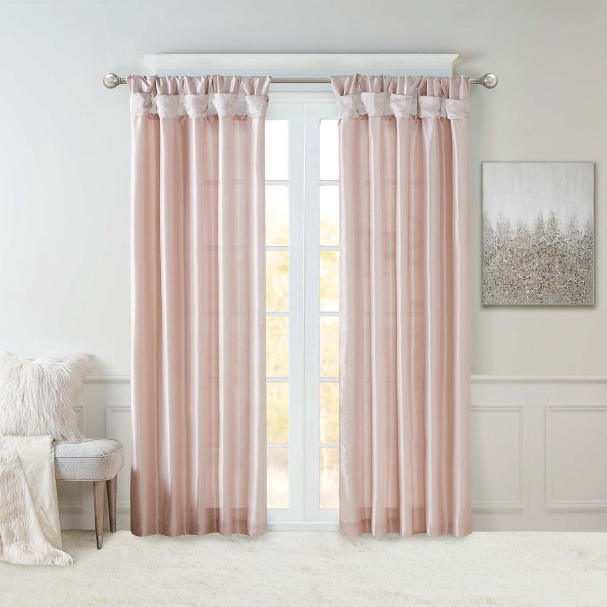 Enkel Gordijn - Raambekleding Paneel - Interieur Verfraaien - Privacy Voering - 274 x 127 cm - Blush