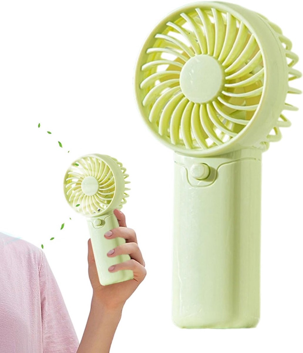 Draagbare zakventilator - Persoonlijke koeler - Buitenactiviteiten - Stille werking - 47 cm hoog - Groen