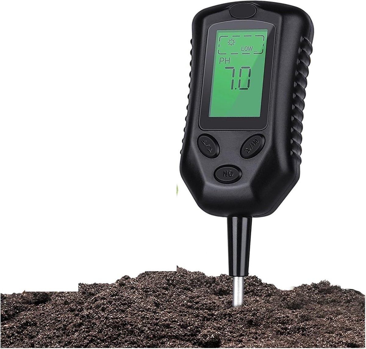 Bodem Vochtigheidstester - PH Meter Tuinieren - Planten Verzorgen - 4-in-1 Meting - 205 mm Sonde - Zwart