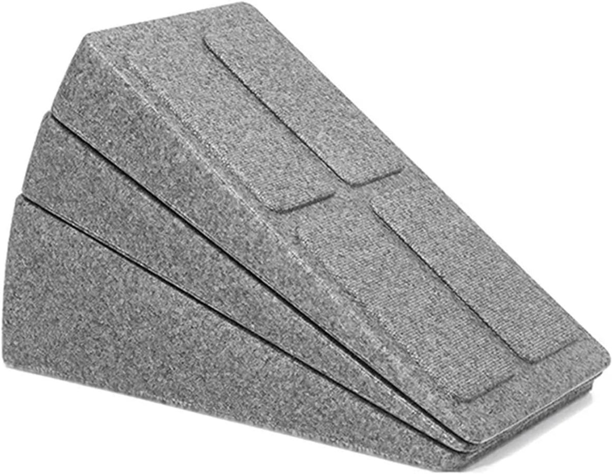 Kantelbaar Wigplatform - Kniebuigblok Set - Kracht Training - Verstelbare Helling - 3 Stuks - Grijs