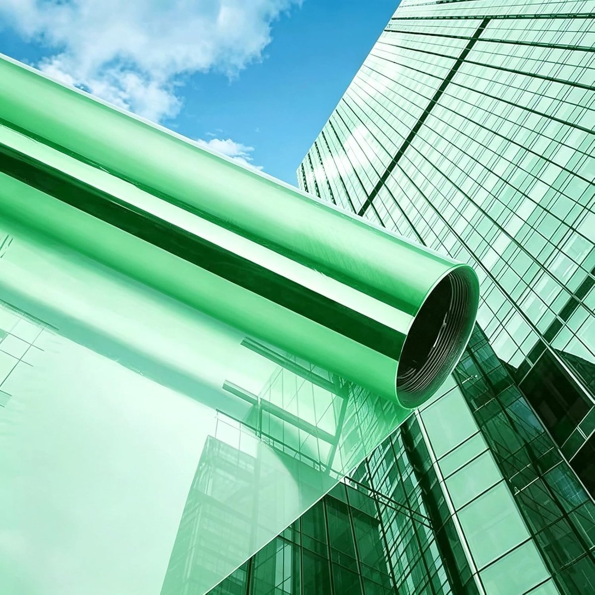 Raamfolie - Privacy folie - Inkijk weren - Spiegel effect - 80 x 200 cm - Groen