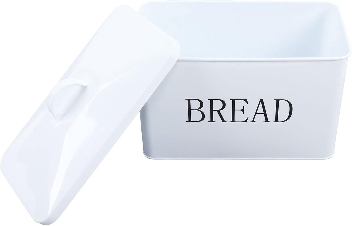 Metalen Broodtrommel - Keuken Opberger - Brood Bewaren - Grote Capaciteit - 37x25x20 cm - Zwart