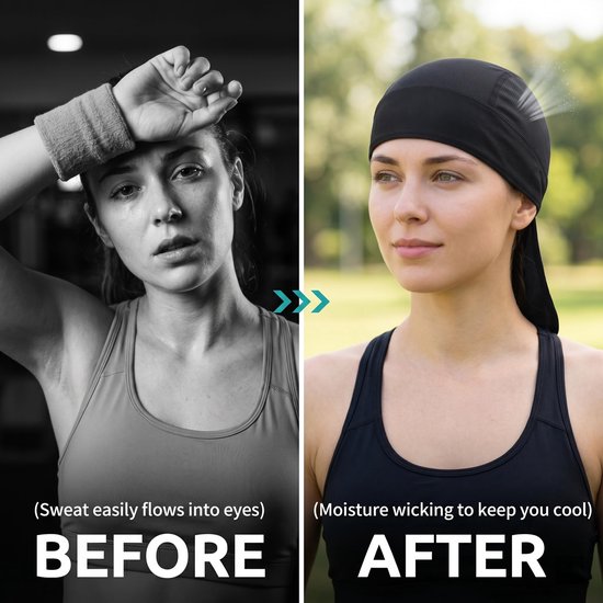 4 stuks - Hoofdband - Hoofdband sport - Koel Bandana - Ademende - Motor bandana - eenheidsmaat 48-56cm voor fitness, hardlopen en verschillende sporten — afbeelding 2