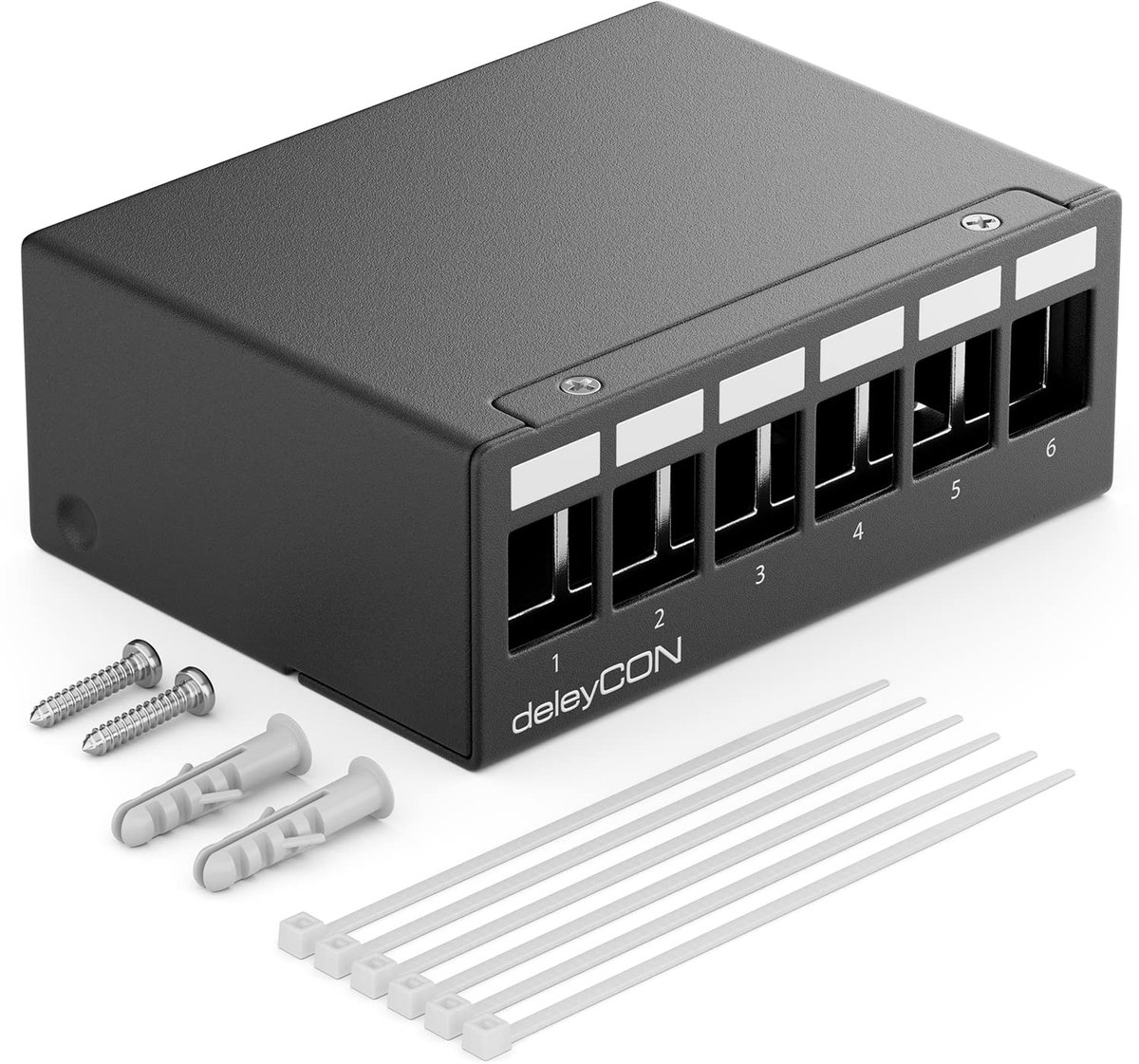 Patchpanel Behuizing - Keystone Module Houder - Netwerk Installatie - 6 Poorts Systeem - 1HE - Zwart