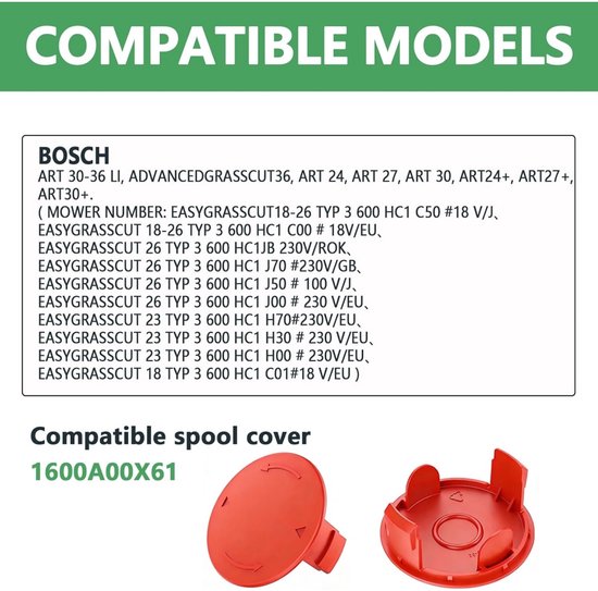 3-pack geschikt voor Bosch 1600A00X61/1600A00DU0 grastrimmers - vervangende geschikt voor Bosch Art 24/27/30/24+/27+/30+/30-36 LI-modellen — afbeelding 5