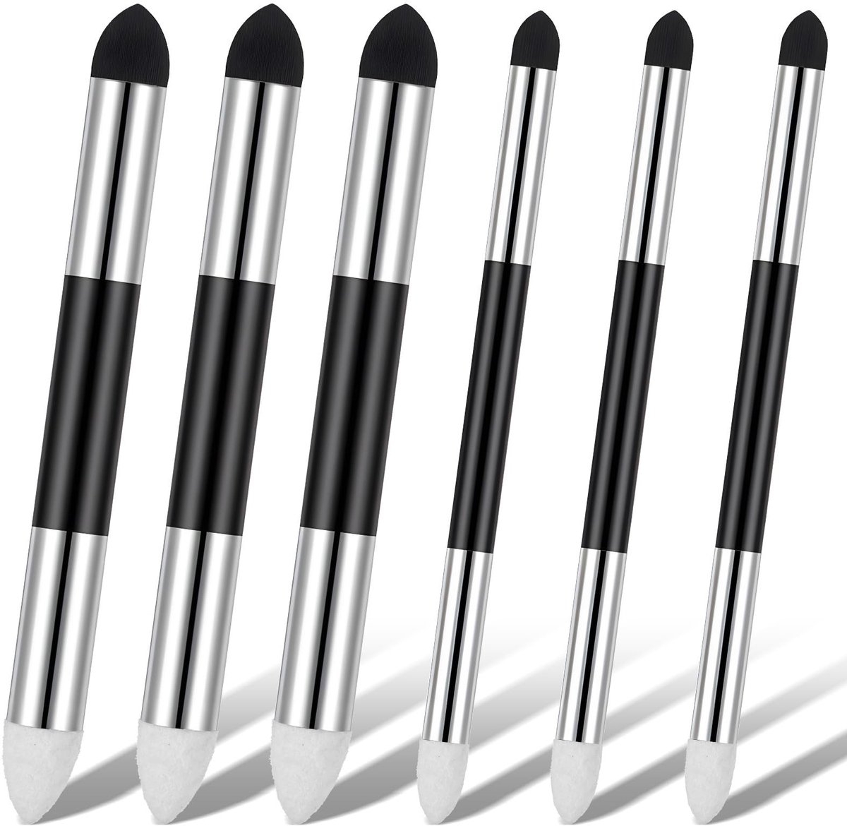 Dailygoods- Mengsponsstiften 6 stuks - Dubbelzijdig ontwerp - Zachte sponzenkop - Blending-spons - Wrijfspons - Ideaal voor beginners - Schetskwast