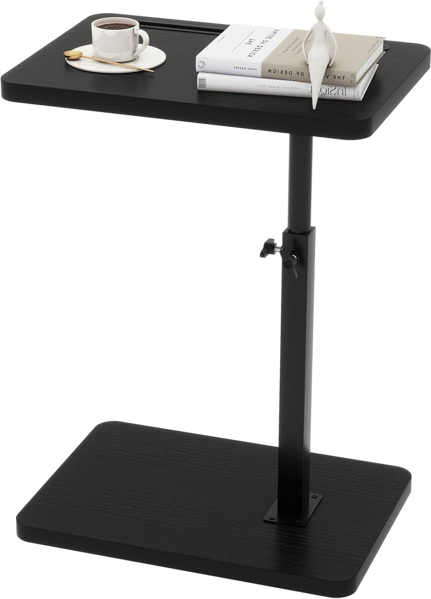 Bijzettafel C-vorm - Eindtafel met sleuf - Kleine ruimtes - 360 graden draaibaar - 43 x 32 x 78 cm