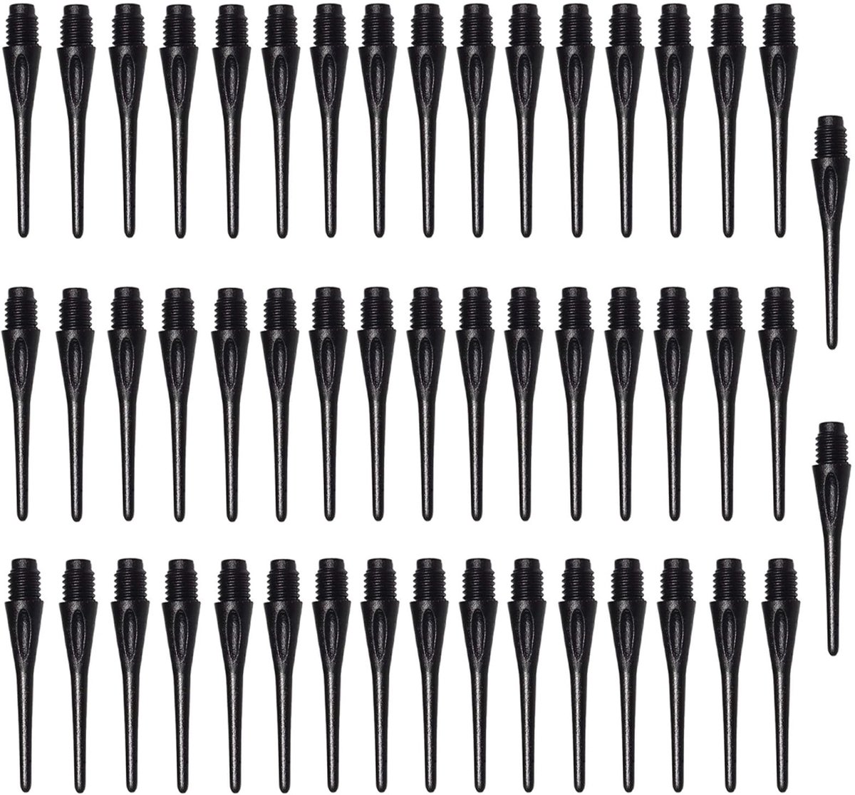 Dailygoods- Dartpunten 50 Stuks - 2BA Zwarte Softdartpunten - Kunststof Reservepunten - Duurzaam en Flexibel - Voor Softdarts - Versterkte Kegel