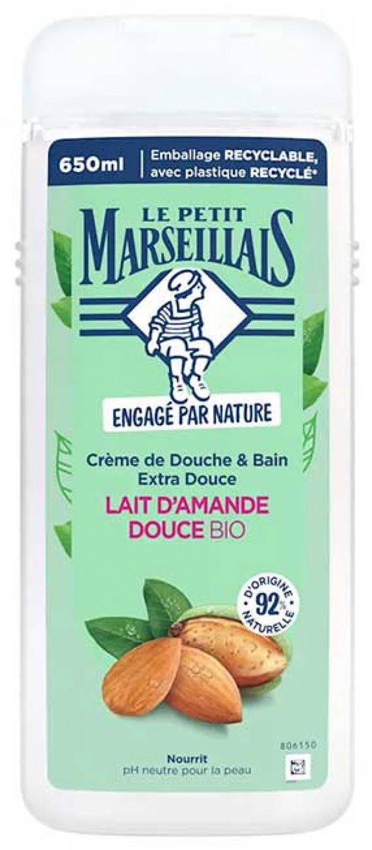 Le Petit Marseillais Extra Milde Bad- & Douchecrème Biologische Zoete Amandelmelk 650 ml