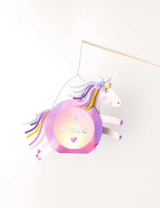 Lampion Knutselset - Maak Je Eigen - Feestelijke Decoratie - Twee Ontwerpen - 33 x 23 cm - Regenboog — afbeelding 4