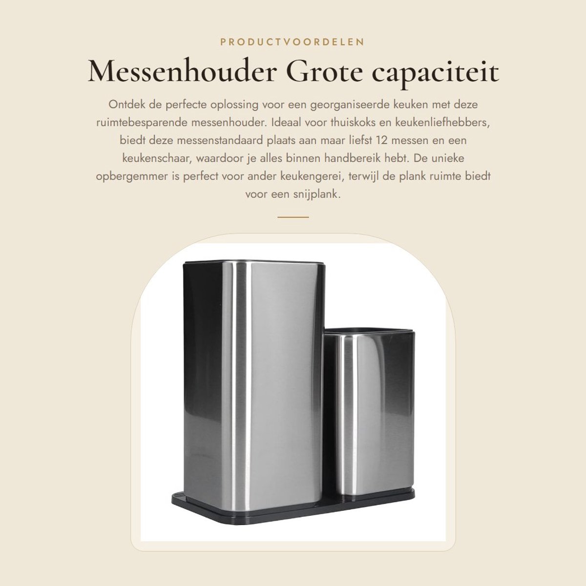 Dailygoods- Messenhouder grote capaciteit - Keukengerei Houder - Ruimtebesparend - Antislip - Snijplank Plank - Voor 12 Messen max 8 inch - Messenstandaard