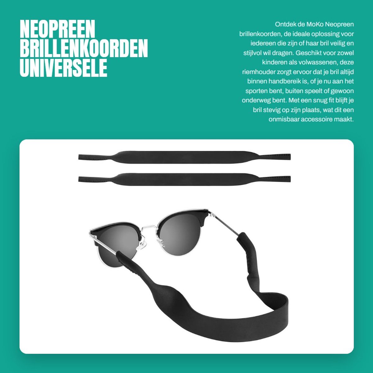 Dailygoody - Neopreen brillenkoorden - Universele riemhouder