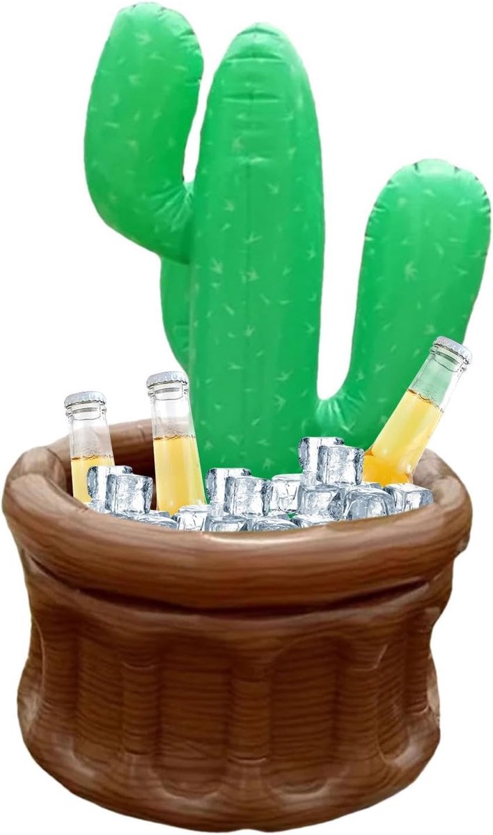 Opblaasbare koeler - IJsemmer drijvend - Dranken koel houden - Ruim en praktisch - 70x46x46 cm - Cactus
