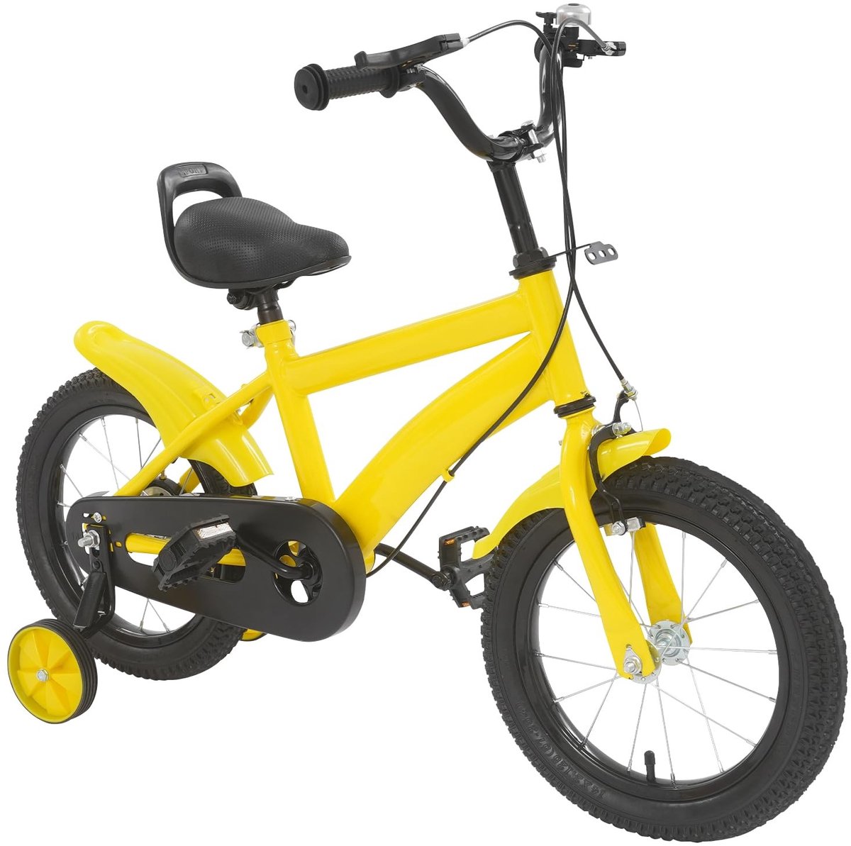 Dailygoods- Kinderfiets 14 inch Instelbaar Met Steunwielen Kettingafdekking Dubbel Remsysteem Veilig en Betrouwbaar Loopfiets