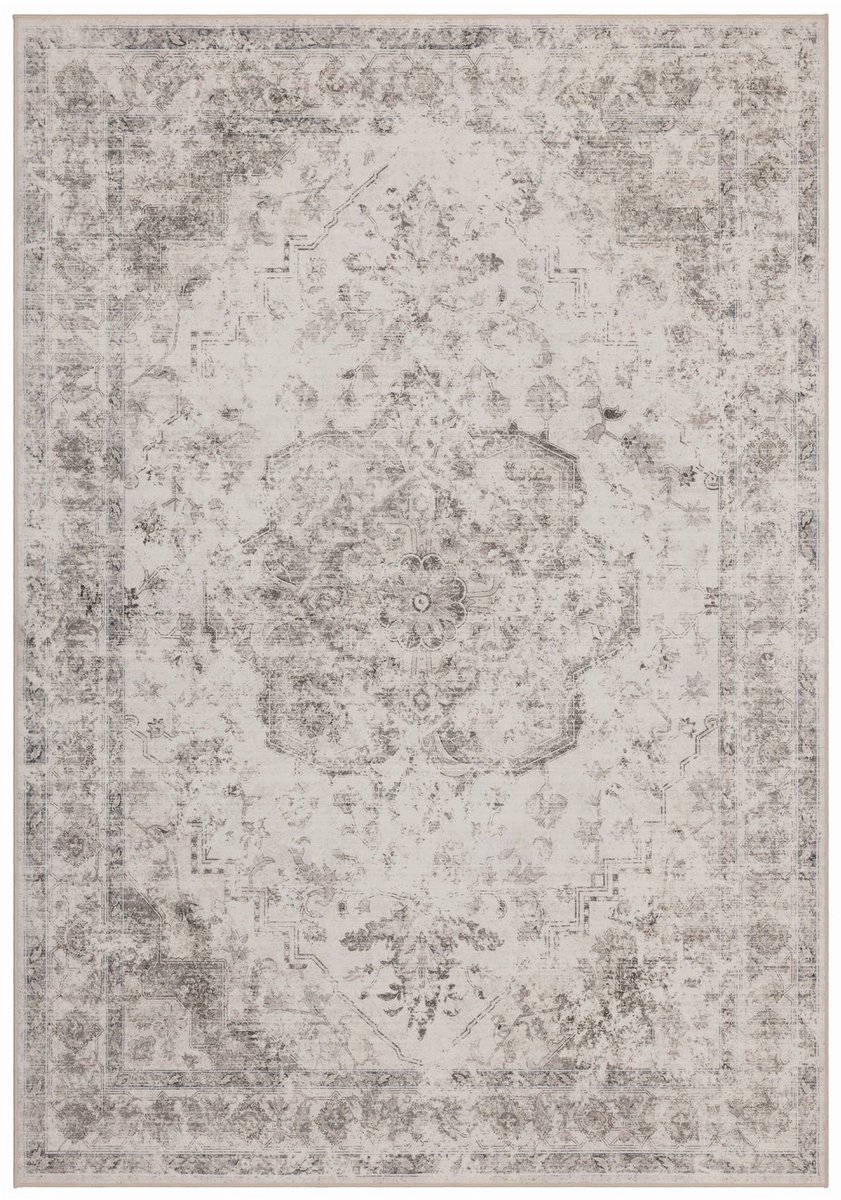 Dutch XXL Vintage Vloerkleed | Tapijt | Inka | Medaillon | Beige | 280x370 cm