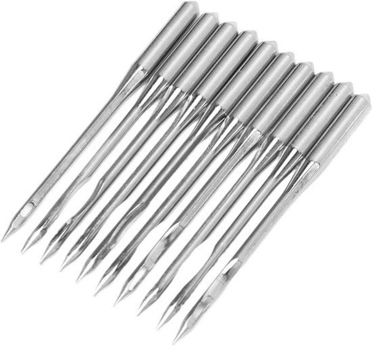 Naaimachine Naalden - Stalen Naalden Set - Dikke Stoffen Naaien - Groot Oog Inrijgen - 10 Stuks Set - Zilver