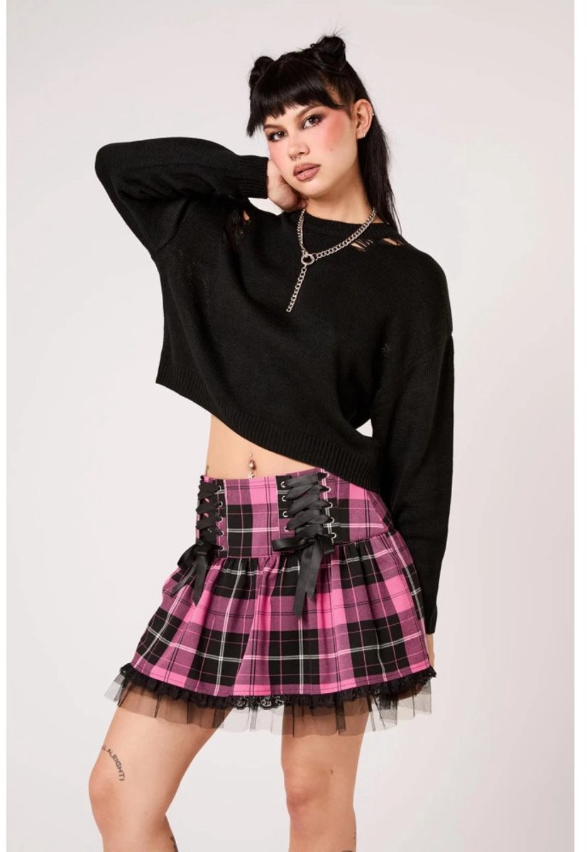 Hell Bunny - Quinzel C Korte rok - XL - Roze