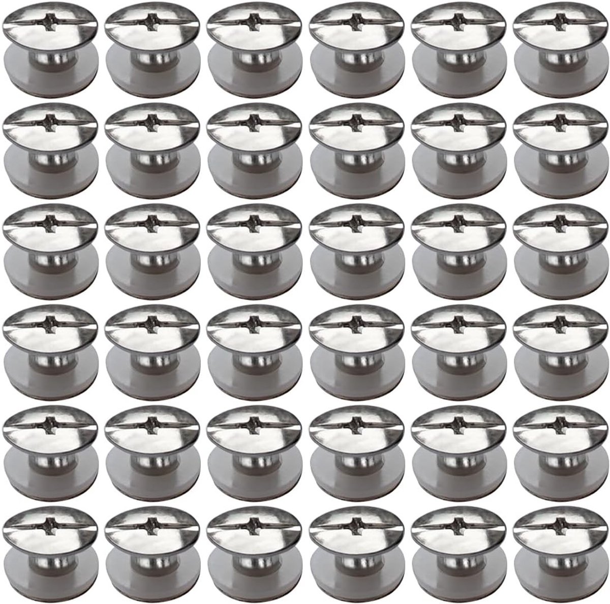 Roestvrijstalen Boekschroeven M5 x 4 mm voor Boekbinding, Leer en Accessoires - 30 Stuks (Zilver)