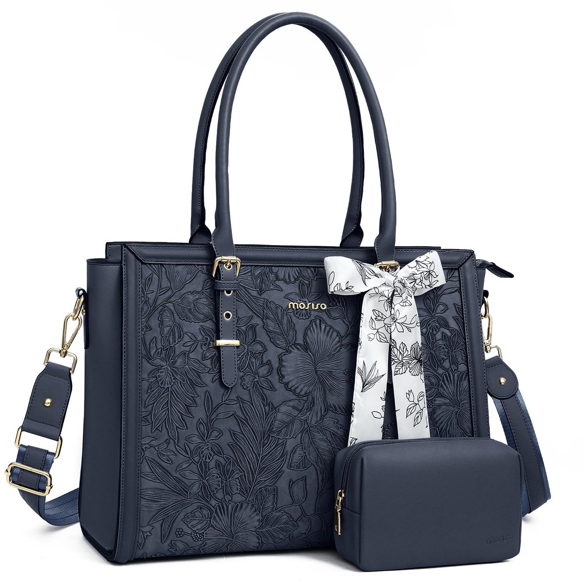 Laptop Bag voor Vrouwen - PU Leer - Haze Blauw