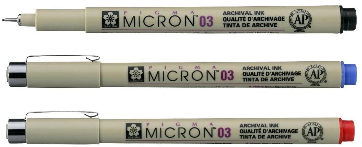 Permanent Marker Set van 3 - Rood, Blauw, Zwart