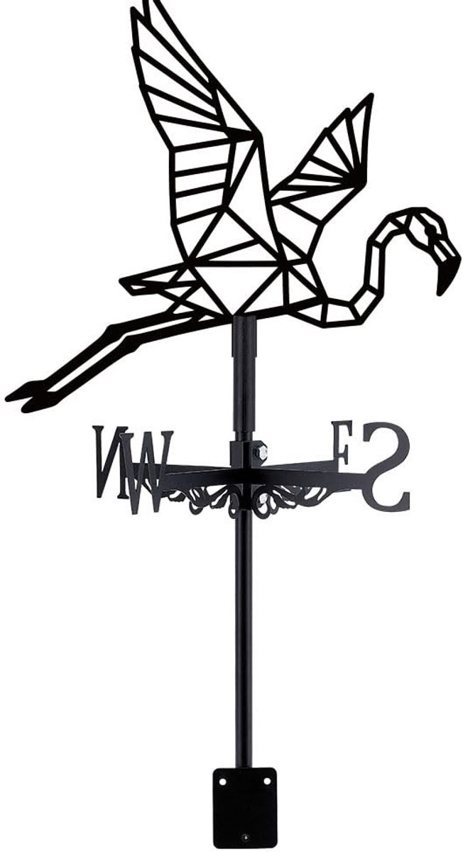 Vouwen Flamingo's Windwijzer - Zwart Metalen Decoratie