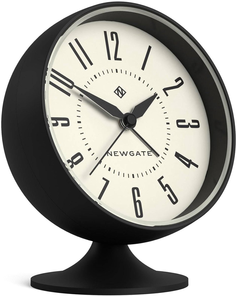 Retro Wecker - Iconisch Rond Ontwerp - Zwart
