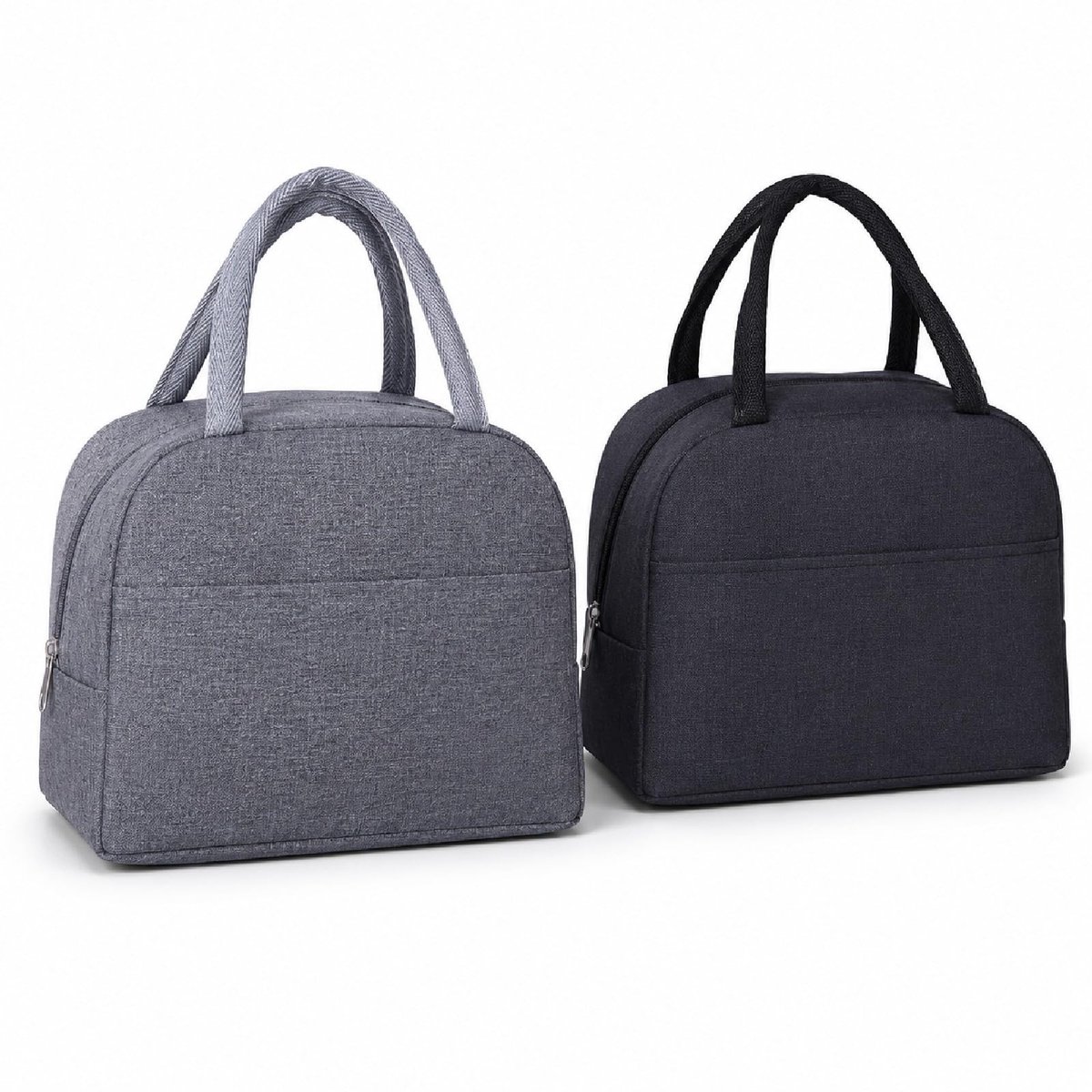 Koeltas Set van 2 - Draagbare Isolerende Lunchtas - 5 Liter - Zwart en Grijs