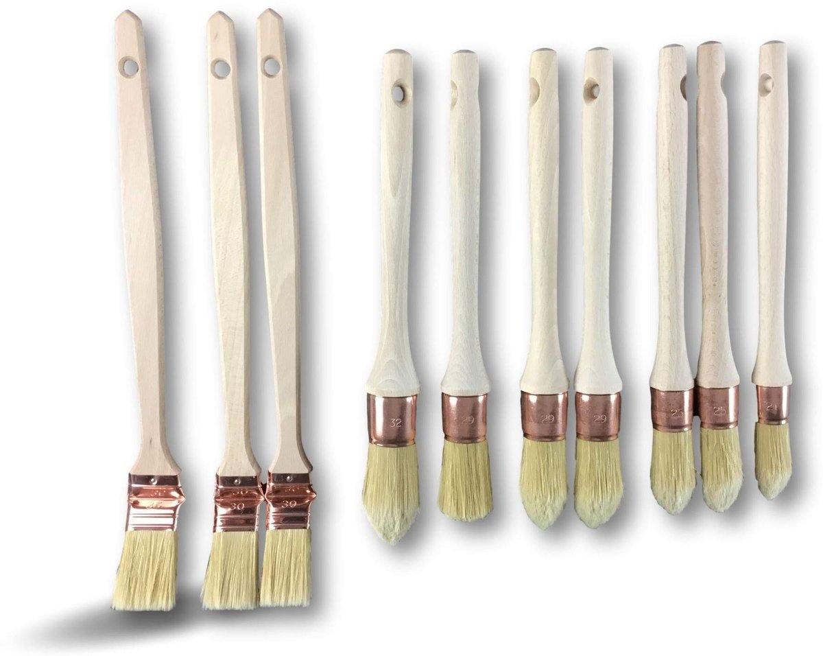 Professionele Kwastenset - Set van 10, Houten Handvatten