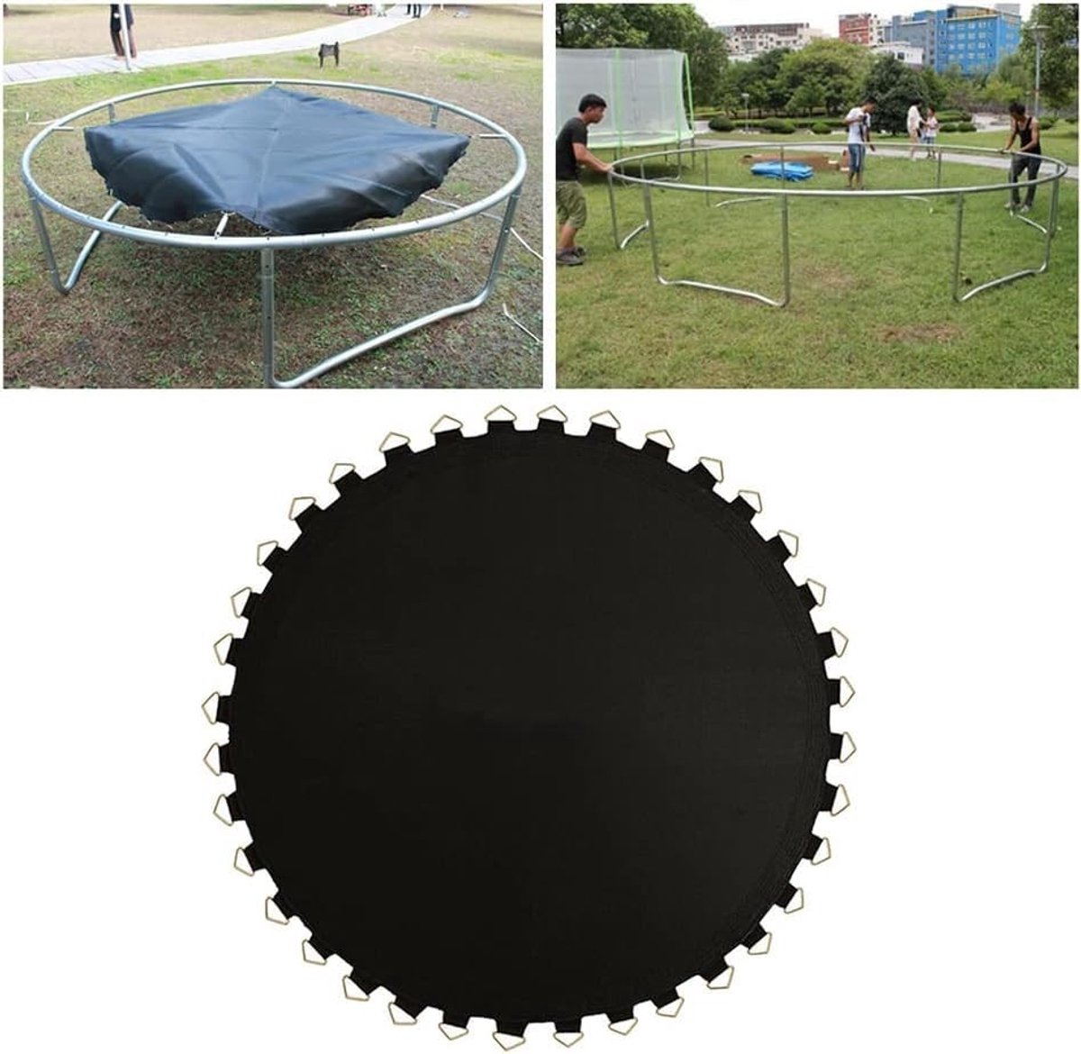 Vervangende Trampoline Springmat - Ronde 6ft - Zwart