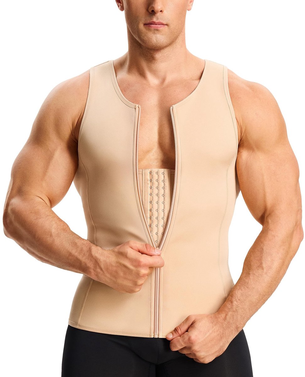 Tummy T-Shirt voor Mannen - Compressie Tanktop Beige