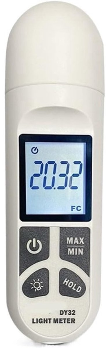 Lichtmeter - Luxmeter Fotografie - Lichtmeting Buiten - Max Min Gegevens - 200.000 Lux - Zwart
