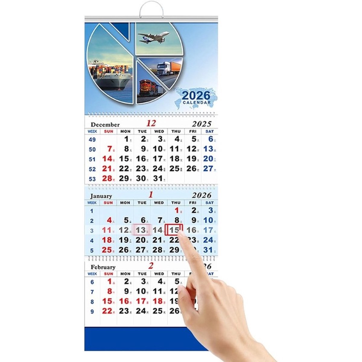 Maandkalender Organizer - Planningstool Huis - Thuis Gebruik - Drie Maanden Overzicht - 33 x 83.5 cm