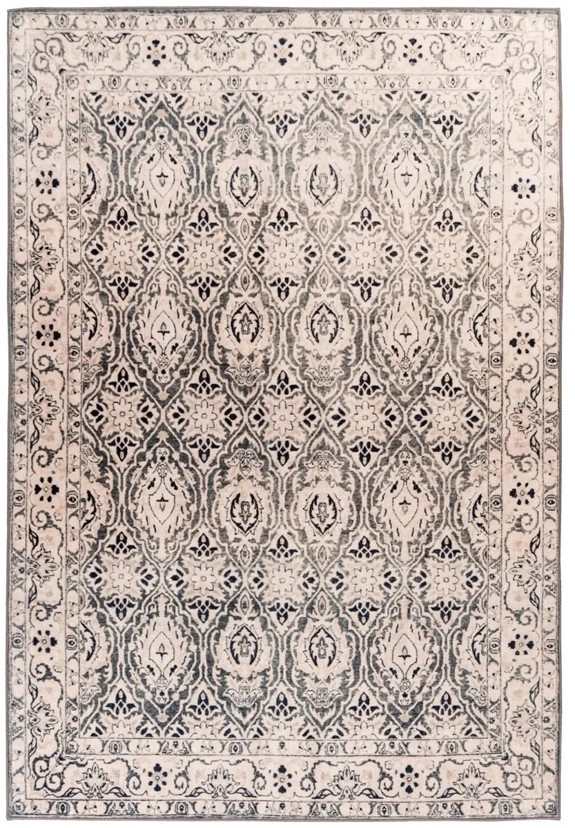 Dutch XXL Vintage Vloerkleed | Tapijt | Saphira | Ornamenteel | Beige | 80x150 cm